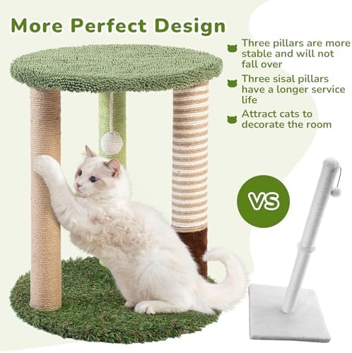 Woochpet Cat Scratching Post Small Cat Tree Tower with Soft Cat Bed for Cat - Image 2