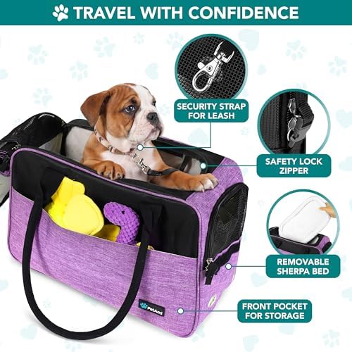 PetAmi Small Dog Purse Carrier with Pockets, Airline Approved, Purple - Image 3