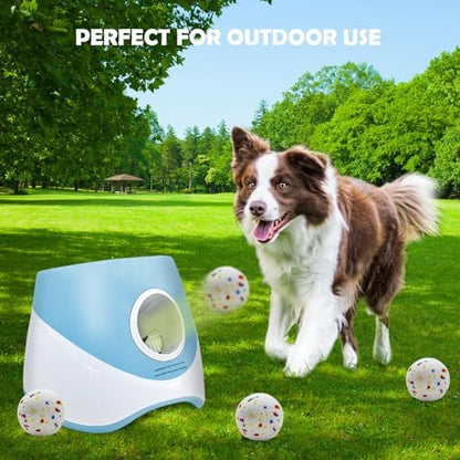 MEKAPLE Automatic Dog Ball Launcher for Small to Medium Dogs, 2.2 Inch ETPU Dog Ball Thrower, 3 Distance Adjustable 19-39 Ft Interactive Dog Toy, Mental Stimulating Puppy Toy with 4 ETPU Balls (Blue) - Image 7