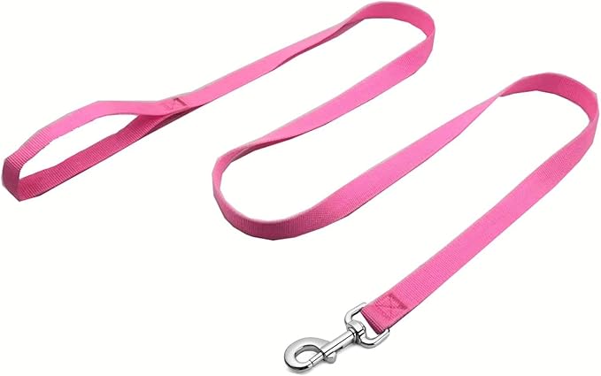 Strong Nylon Dog Leash, 4FT/ 5 FT/ 6FT Dog Leashes for Medium Large Dogs (6FT, Pink)