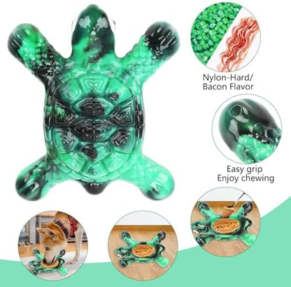 Letsmeet Tough Indestructible Dog Chew Toys for Aggressive Chewers to Keep Them Busy - Heavy Duty Nylon with Treat Groove for Medium & Large Breeds - Image 2