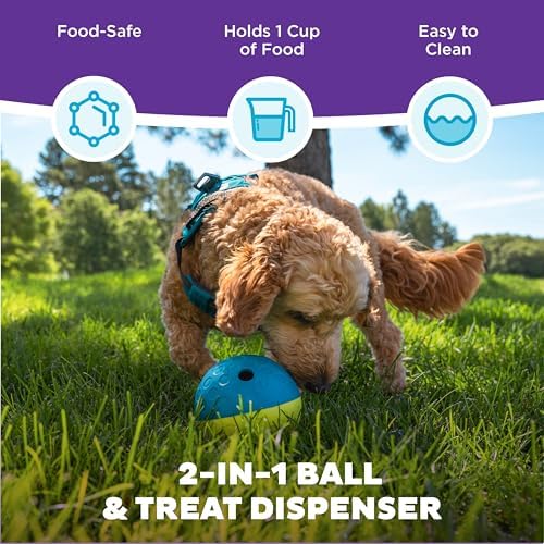 Outward Hound Nina Ottosson Treat Tumble Dog Toy Puzzle Ball, 4.8" - Image 3