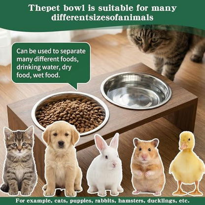 24 Pcs Stainless Steel Cat Bowls, Shallow Wide Dog Plates for Food - 5.5 Inch Metal Pet Dishes Whisker Fatigue Relief Replacement for Small Animals (Silver) - Image 4