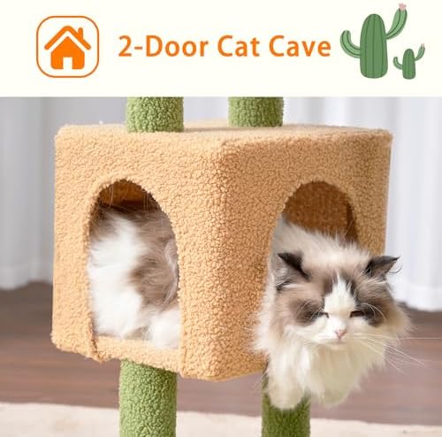 Heybly Cat Tree, 40" Tower with All-Sisal Wrapped Scratching Post HCT006SGY - Image 6