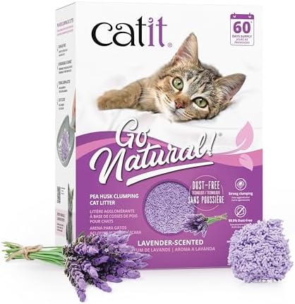 Catit Go Natural Pea Husk Clumping Cat Litter, 12.3 lb, Lavender Scented by Catit