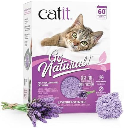 Catit Go Natural Pea Husk Clumping Cat Litter, 12.3 lb, Lavender Scented by Catit