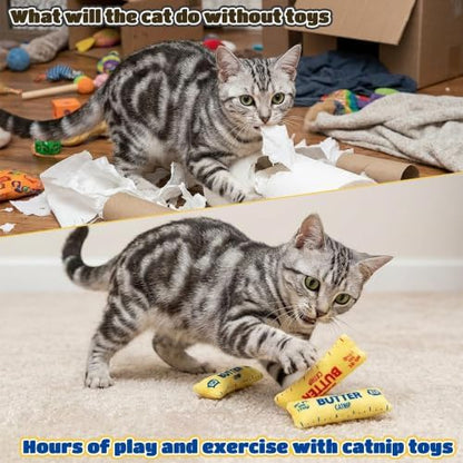 4Pcs Butter Catnip Crinkle Paper Sound Toys for Cat, Catmint Cat Toy Gift - Image 6