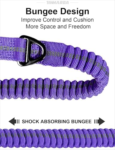 Heavy Duty Dog Leash, 4-6FT Shock Absorbing Dog Leashes with Traffic Handle and Comfortable Padded Handles, Advanced Easy Metal Clip, No Pull Reflective Leash for Medium Large Dogs that Pull (Blue) - Image 3