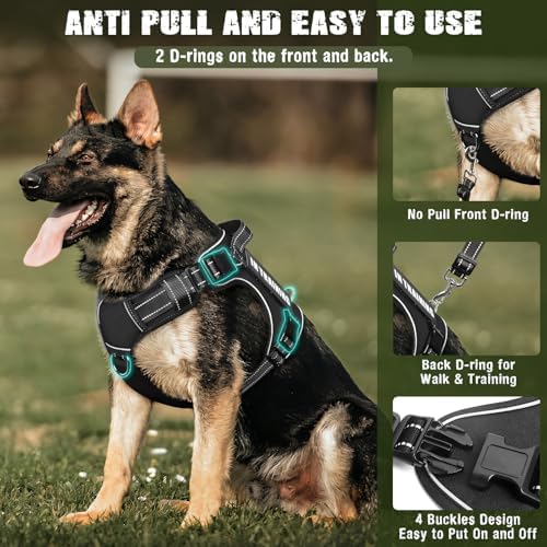 Tactical Dog Harness and Leash Set with 10 Patches for Large Dogs - Image 3