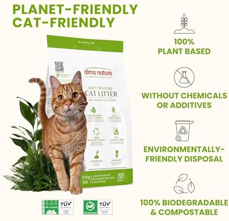 Natural Unscented Cat Litter - 10 lbs - Plant-Based, Clumping, Biodegradable, Non-Toxic, Compostable, Eco-Friendly, Odor Control, Low Dust, Safe for Cats & Kittens. (Pack of 2) - Image 3