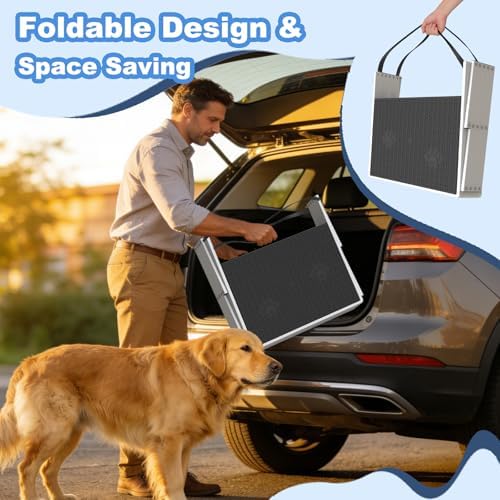 Dog Steps for Car & SUV – 5-Step Foldable Pet Stairs for Large Dogs, Non-Slip Heavy-Duty Plastic Dog Stairs, Lightweight & Portable Vehicle Access, Great Alternative to Dog Ramp for Truck - Image 6