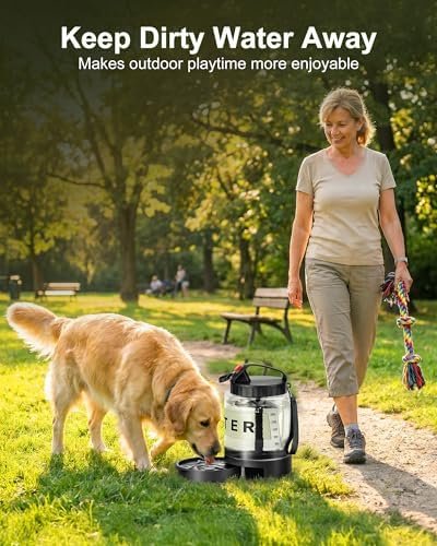 Portable Dog Water Bottle with Bowl, Large 77 oz/2.2 L, Black - Image 6