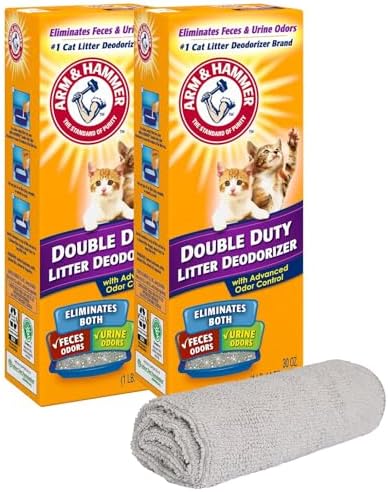 PURPUR Cloth and Litter Baking Soda Double Duty Cat Litter Deodorizer, 30 OZ (2 Boxes) Bundle by PURPUR