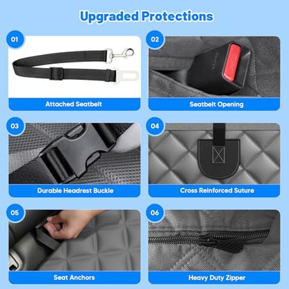 Dog Car Seat Cover for Back Seat,Hard Bottom Hammock Hold 400lbs For Cars - Image 7