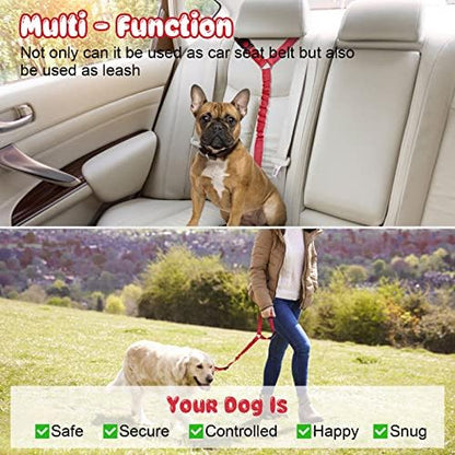 BWOGUE 2 Pack Dog Seat Belt for Car, Headrest Restraint Safety Straps - Image 6