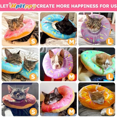 Hpetppy Cat Cone Collar Soft, Cat Recovery Collar for Wound Healing Cute Donut Adjustable Kitten Cones to Stop Licking Comfortable Lightweight Neck Elizabethan Collars for Kittens After Surgery - Image 5