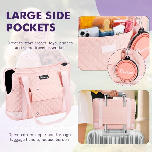 Pawaboo Dog Purse Carrier for Small Dogs with Pocket,Up to 11Lbs - Image 4