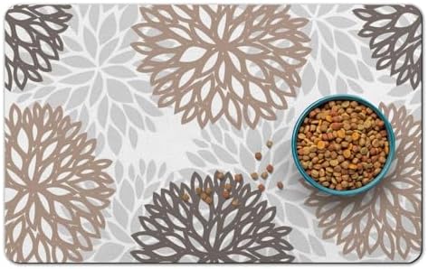 Dog Food Mat for Floors, Absorbent Pet Cat Food Bowl Mat, 16x24 in by QXWREL