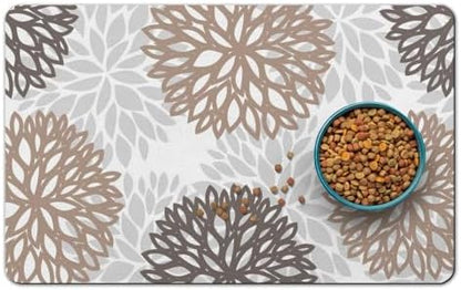 Dog Food Mat for Floors, Absorbent Pet Cat Food Bowl Mat, 16x24 in by QXWREL