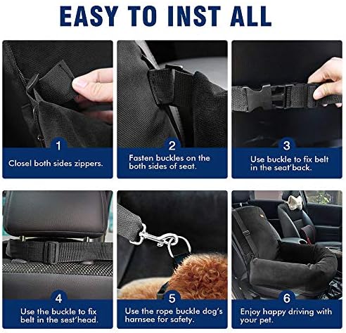 Dog Car Seat Pet Booster Seat Pet Travel Safety Car Seat,The Dog seat Made of Materials is Safe and Comfortable, and can be Disassembled for Easy Cleaning (Gray) - Image 6