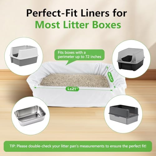 24 Count Cat litter Box Liners, 36" x 16" Large Extra Durable Heavy Duty Litter Pan Liner Bags with Drawstring Pre-Separated for Pet Kitty Litter Box Tray,Unscented - Image 5