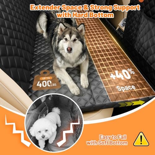 Dog Car Seat Cover for Back Seat,Hard Bottom Hammock Hold 400lbs For Cars - Image 2