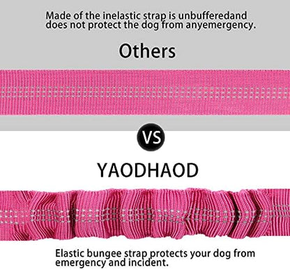 YAOHDAO Dog Seat Belt Harness for Car, Restraint Adjustable with Elastic Bungee Buffer Headrest for Vehicle, 360° Swivel Carabiner Nylon Pet Safety Seat Belts Heavy Duty Car Harness for Dogs Rosy Red - Image 6