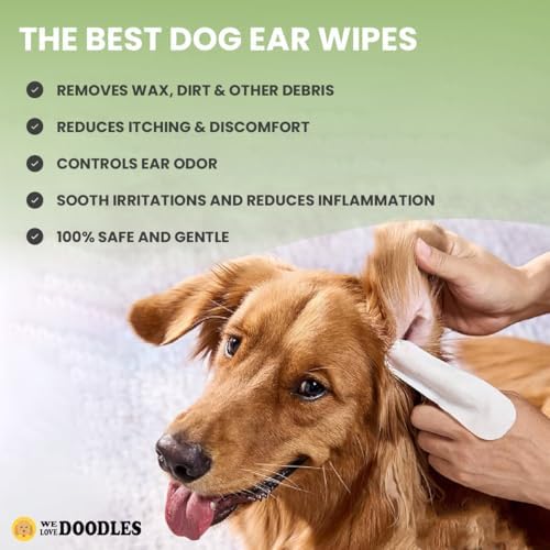Dog Ear Wipes, Pre-Soaked Finger Pads, Safe, Gentle & Deodorizing, 50 PCS - Image 4
