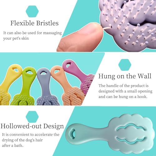Cloud-Shaped Soft Bristle Small Dog Brush, Puppy Essentials (Sky Blue) - Image 3