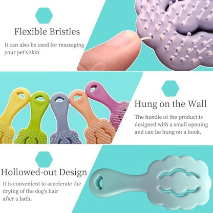 Cloud-Shaped Soft Bristle Small Dog Brush, Puppy Essentials (Sky Blue) - Image 3