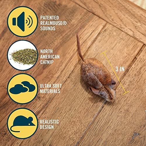 OurPets Play-N-Squeak Mouse Hunter Cat Toys with Catnip - Image 2