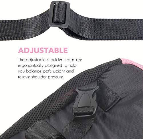 Dog Carrier Pink Legs Out Front Pet Carrier Backpack Comfortable Puppy Bag with Shoulder Strap and Sling for Travel Hiking Camping Outdoor - Image 2
