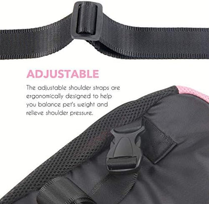 Dog Carrier Pink Legs Out Front Pet Carrier Backpack Comfortable Puppy Bag with Shoulder Strap and Sling for Travel Hiking Camping Outdoor - Image 2