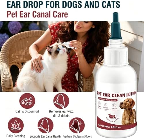 Gentle Dog Ear Cleaner – Natural Ear Rinse for Dogs & Cats, Routine Ear Wash for Wax Build-Up, Dirt & Odor, with Dropper (2.02 fl oz) - Image 2