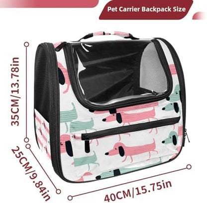 Funny Dachshund Dogs Pet Carrier Airline Approved Pet Carrier Bag Dog Carrier for Small Medium Cats Dogs Puppies Kitten - Image 6
