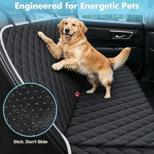 Meolsaek Dog Car Seat Cover, Mesh Window Hammock Back Seat Cover for Dogs - Image 7