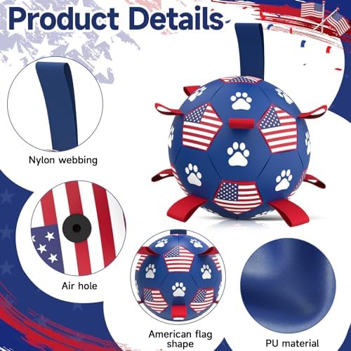 QDAN Dog Balls with Straps, Large Herding Balls for >90lbs Dogs, Soccer Toy - Image 6