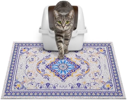 Glittme Cat Litter Mat, 24"x15" Non-Slip Washable Trapping Mat for Cats by Glittme
