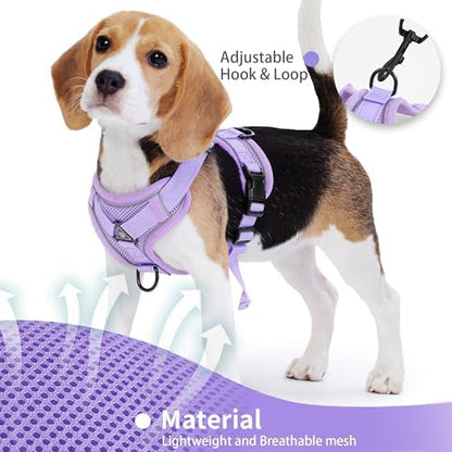 Dog Harness Medium Sized Dog Pet Vest with Leash Set Lilac L - Image 4