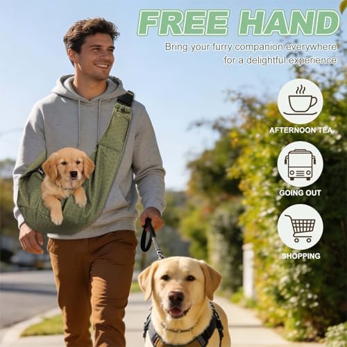 Dog Sling Carrier for Small Dogs and Cats Up to 16.5 Lbs, Adjustable Buckle with Pocket Pet Cross Body Shoulder Bag, (Dark Blue, 1 Pcs) Intended for Outdoor Travel/Camp - Image 5