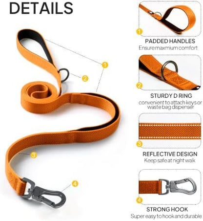 Twoear 6FT 1IN Heavy Duty Dog Leash for Large Dogs with 2 Padded Handles - Image 2
