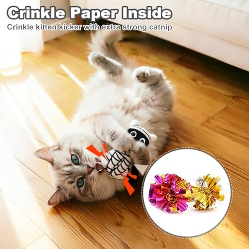 Retro Shaw Catnip Cat Toys, Horror Goth Cat Toy for Indoor Cats Kitty, 4PCS - Image 5