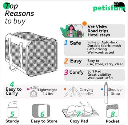 Soft Pet Carrier Bag for Cats and Puppy Under 20 lbs. Sturdy, Safe, Comfortable and Lightweight - Image 6