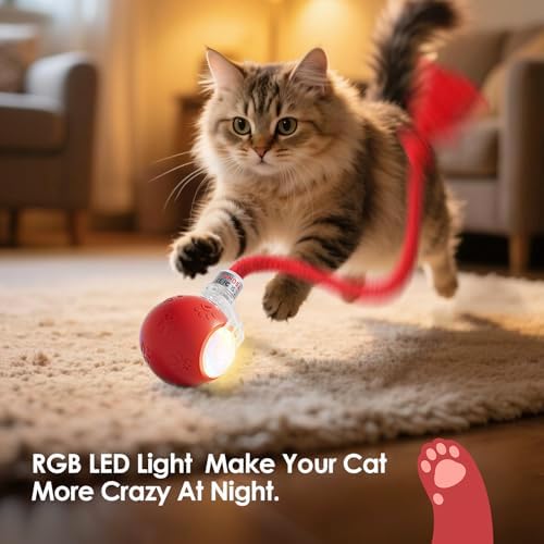 Interactive Cat Toys for Bored Indoor Cats - Motion Activated, RGB Lighting, 2 Speed Settings & 3 Modes - for Cats & Kittens! - Image 3