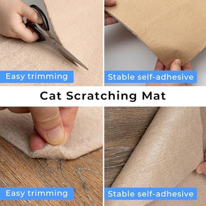 Cat Scratch Furniture Protector Couch Protector from cat Claws Self-Adhesive Carpet remnants Scratching Mat Trimmable DIY Climbing Covering Posts 78.7" x 15.8" Grey - Image 3