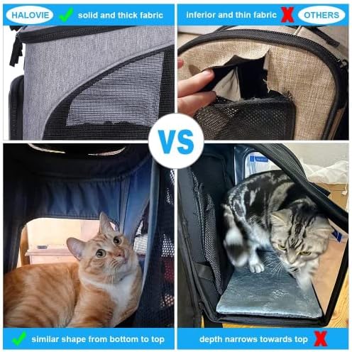 HALOVIE Pet Carrier Backpack Expandable for Cats Dogs Under 18 LB, Breathable Mesh Cat Backpack Carrier Bag, Foldable Dog Backpack Carrier for Small Dogs Rabbits Puppies - Image 2