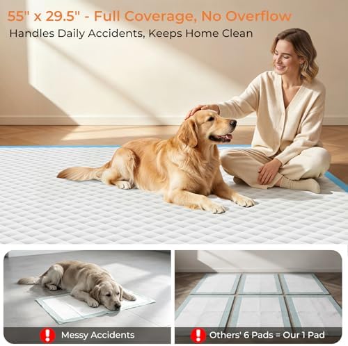 URPOWER Extra Large Dog Pee Pads 55" x 29.5", 5XL Puppy Pads, 40 Count - Image 2