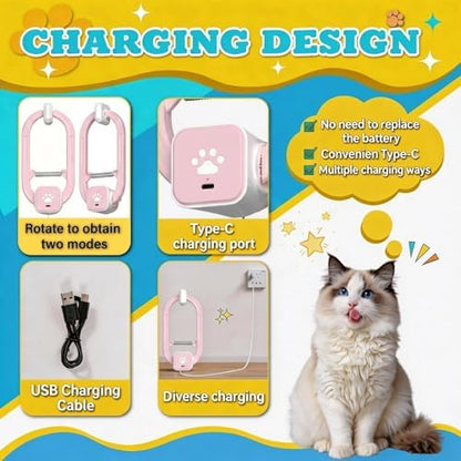 Interactive Cat Toy, Electric Cat Teaser, Door Clip, 2 Motion Modes,Pink - Image 5
