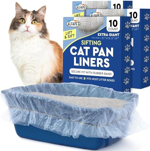 Alfapet Original Sifting Cat Litter Box Liners - Extra Giant 30 Count - Tear-Resistant Cat Litter Bags - Waterproof Kitty Litter Liners - Fits Almost All Litterbox Pan Sizes, 40" x 38", 30 lb Capacity by Alfapet