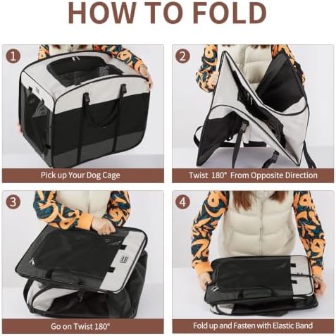 DONORO Dog Kennels and Crates for Medium Dogs, Portable Pop Up Indoor Pet Cage with Sturdy Wire Frame, Collapsible Travel Crate Soft Sided Cat Bag Escape Proof (Gray, 28.0" L x 18.0" W x 22.0" H) - Image 3